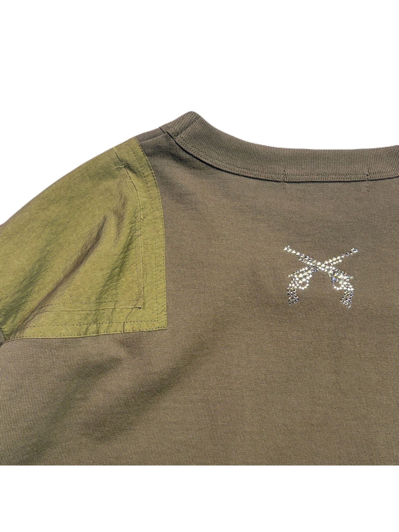 【予約品 3月9日(月) 18:00 締切】MILITARY L/S T CRY / クリスタルクロスガン ミリタリー ロンT / カーキ