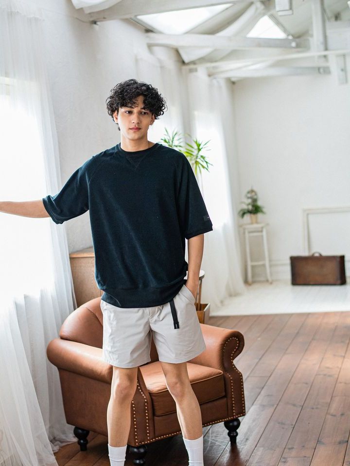 《予約品3月3日18：00締め》 PILE half sleave / ハーフスリーブT / ブラック