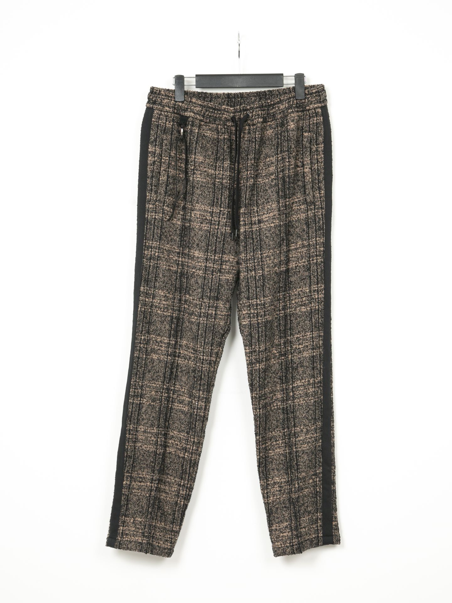 Check Loop Tweed Track Taperd Pants / トラック テーパードチェックイージパンツ / ブラウン