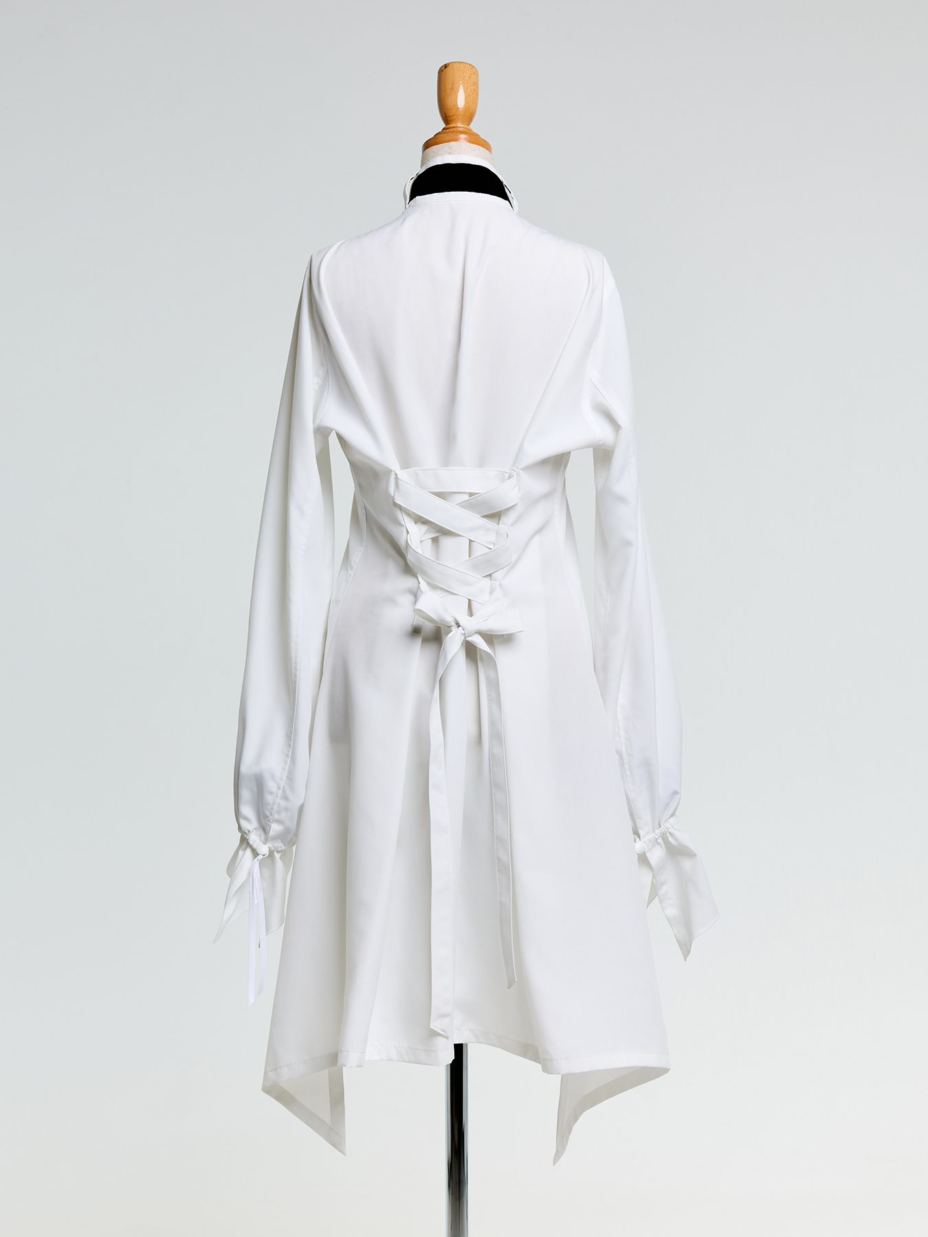 【予約品 10月26日(日) 締切】Wing Collar Flare Ribbon Shirt / ウイングカラー フレアリボンシャツ / ホワイト