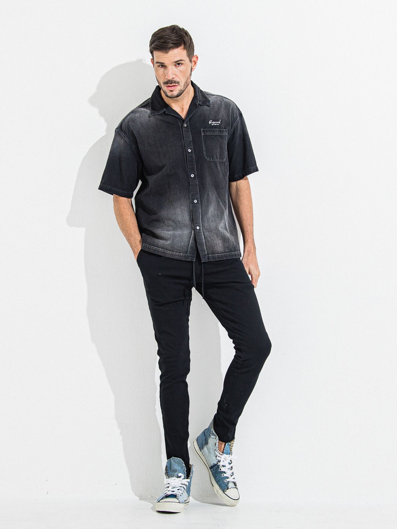 【予約品 】DENIM JERSEY CHRIS EASY TUCK PT / デニムジャージクリスイージータックパンツ / ブラック