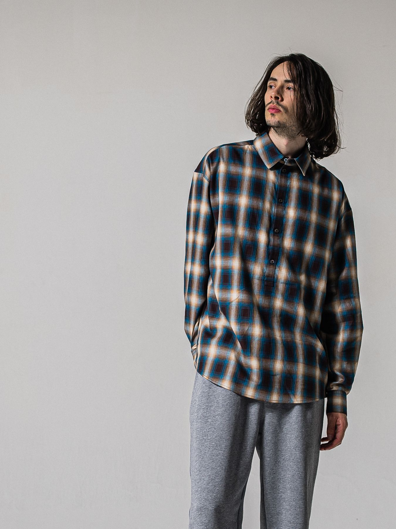 【予約品 11月16日(日) 締切】PULL JACK SHIRTS / プルオーバー ジャックシャツ / ブルーブラウン