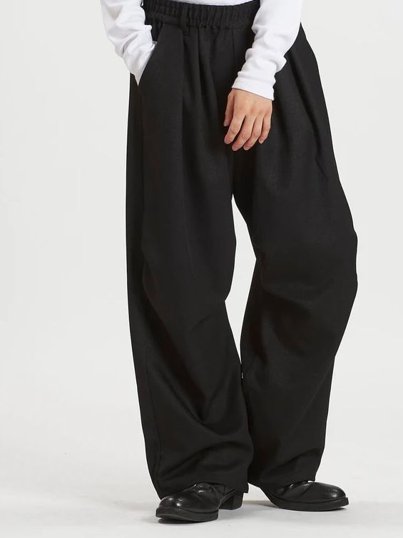 ツータックイージーパラシュートトラウザーズ ブラック【NOID.】