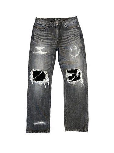 《予約品8月31日 23時55分締め》 CRASH DENIM / デニムパンツ / ブラック 【roarguns 】 2024年2月入荷予定