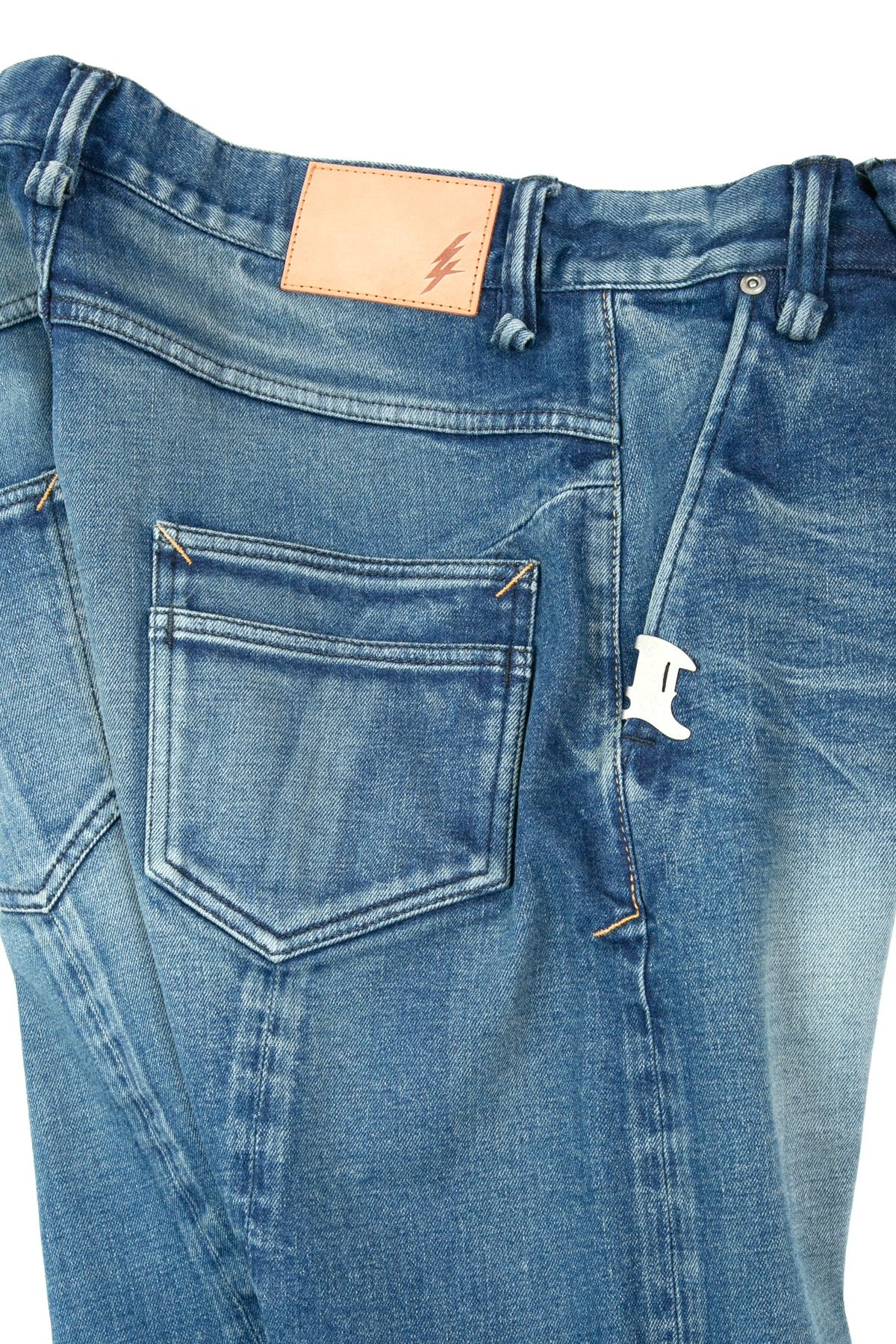 12.5oz Organic Cotton Stretch Over Lap Tight Straight Jeans / インディゴ 【STRUM】