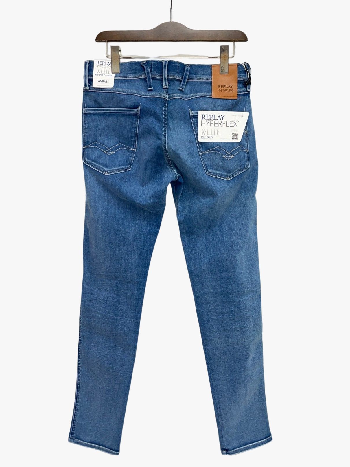 Ocean Blue 10.5 OZ HYPERFLEX RE-USED X.L.I.T.E./ デニムパンツ ANBASS / ライトブルー 【REPLAY】