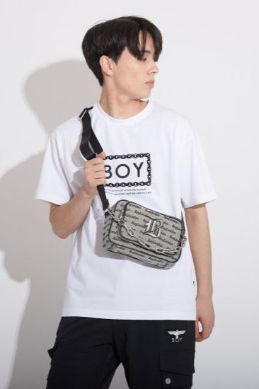 CHAIN DESIGN SHOULDER BAG / グレー 【BOY LONDON】