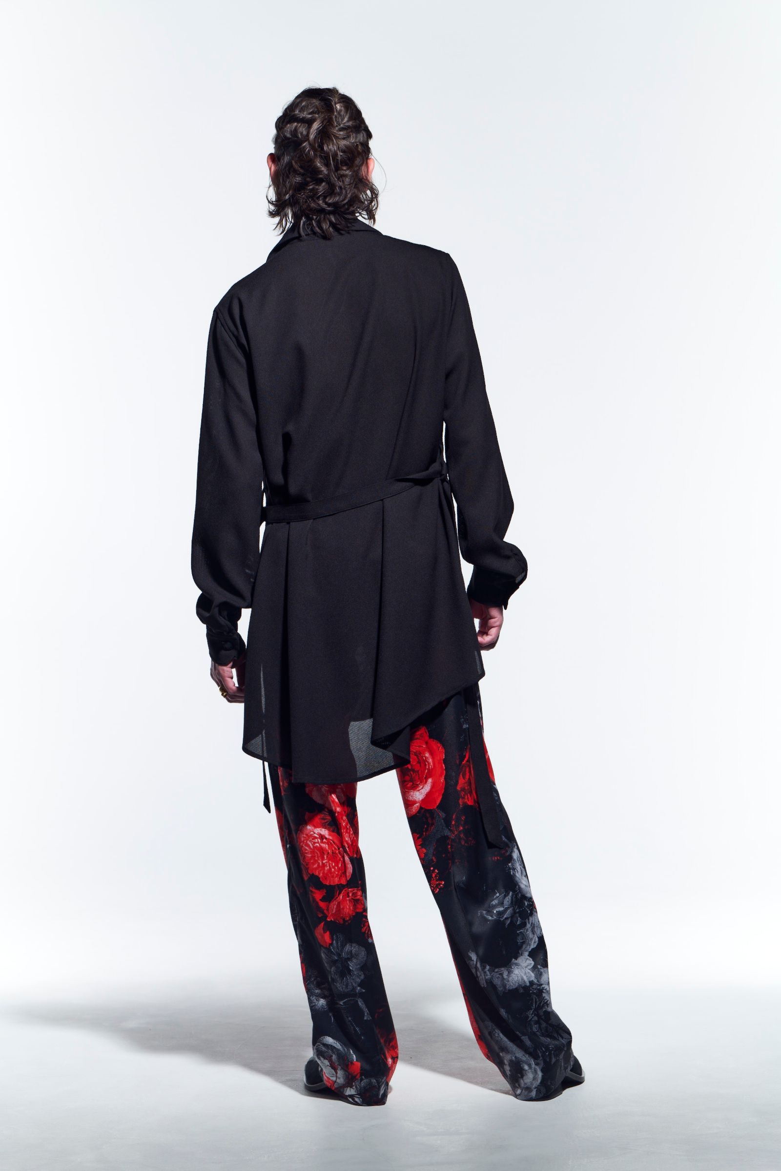 WideSlacks スラックス FloraSatin / Black&Red 【kiryuyrik】