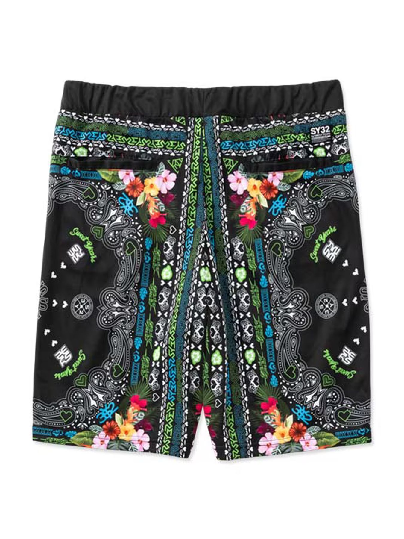 RESORT PAISLEY SHORT PANTS / リゾート ペイズリー ショートパンツ / ブラック【SY32 by SWEET YEARS GOLF】