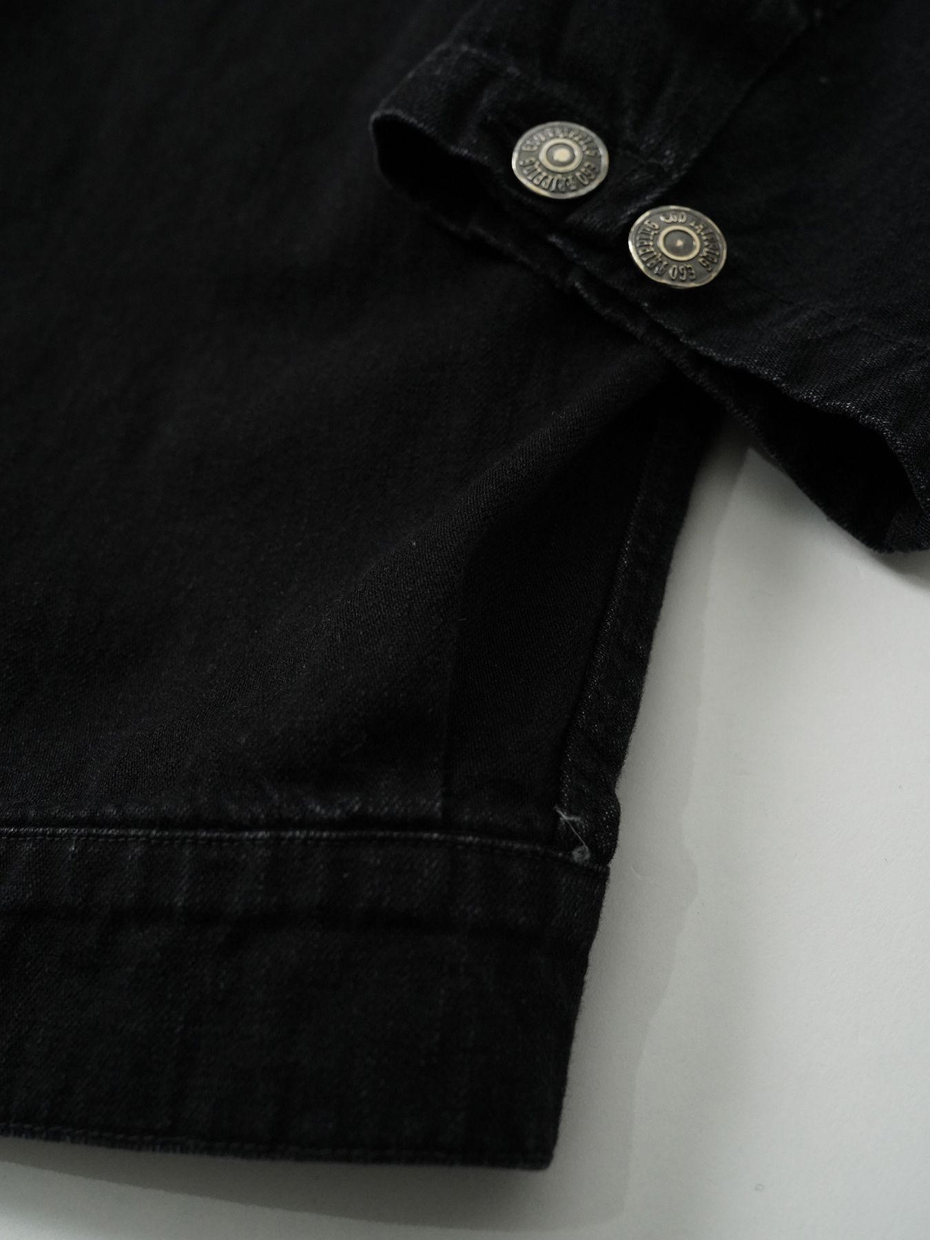 【予約品 5月27日(水) 締切】BOURGERON-DENIMJACKET aged / エイジド加工 ライトオンスデニム シャツジャケット / ブラック