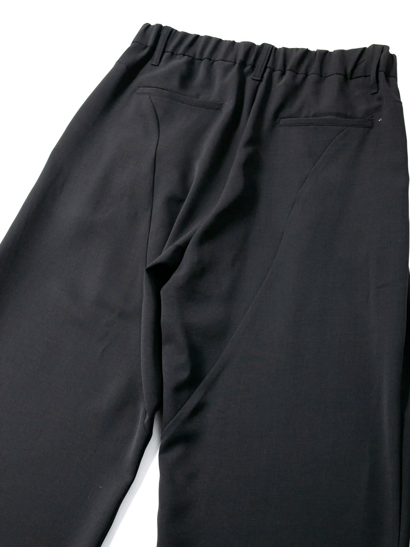 ワイドパンツPolyester Stretch Twill Barrel Wide Pants / ポリエステル ストレッチ ツイル バレル  / ブラック
