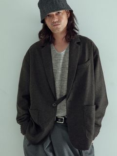 【予約品 】LOUNGECUT JACKET / ジャケット / ダークブラウン× ブラック