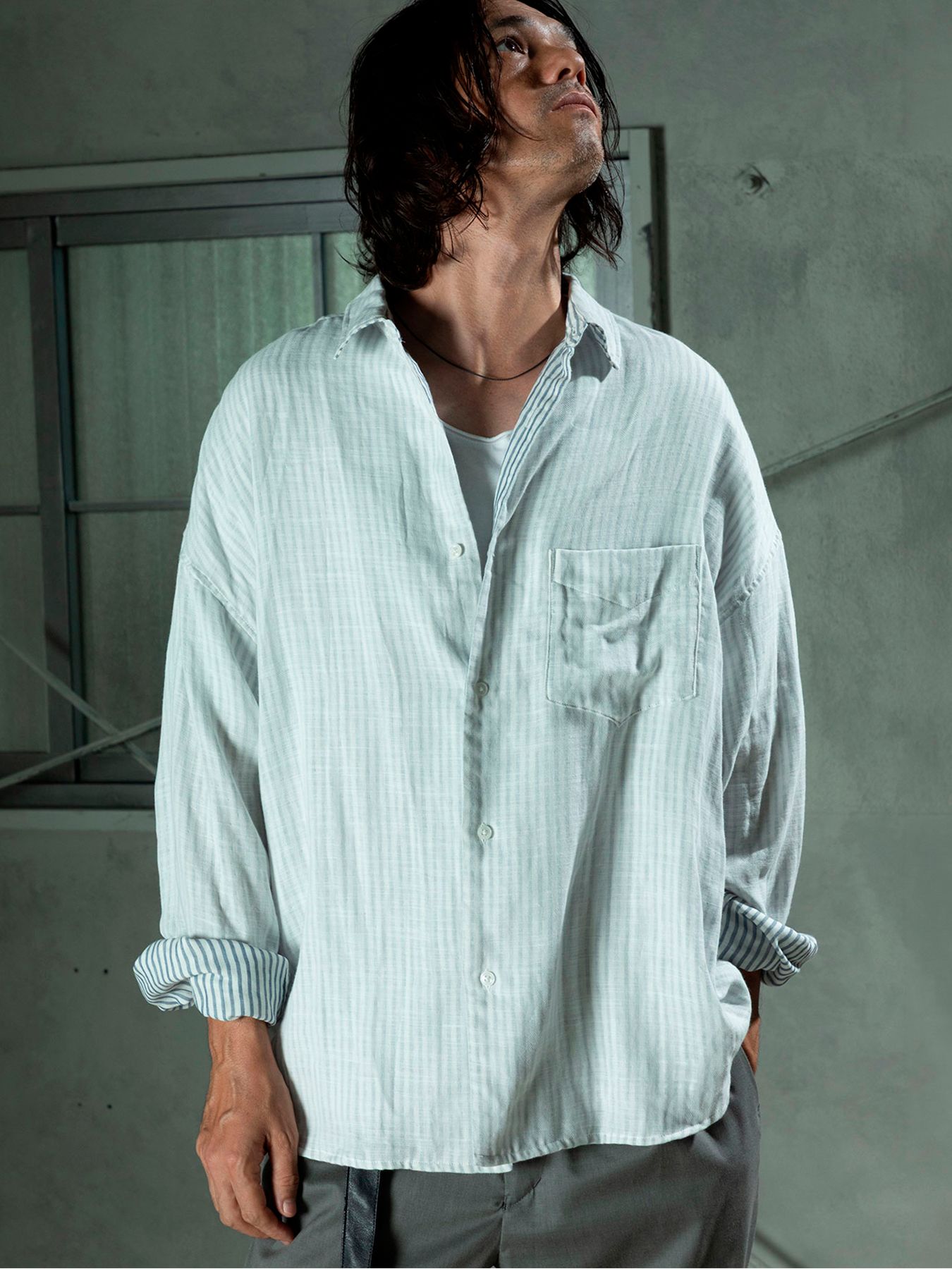 【予約品 11月9日(月) 締切】BACKSTRIPESHIRT / バックストライプシャツ / ホワイト
