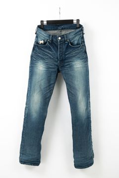 《11/14(日)〆予約品》 1977 ユーズド加工 12.5ozオーガニックコットン ストレッチデニム レギュラーストレート INDIGO 【STRUM】 3月下旬入荷予定