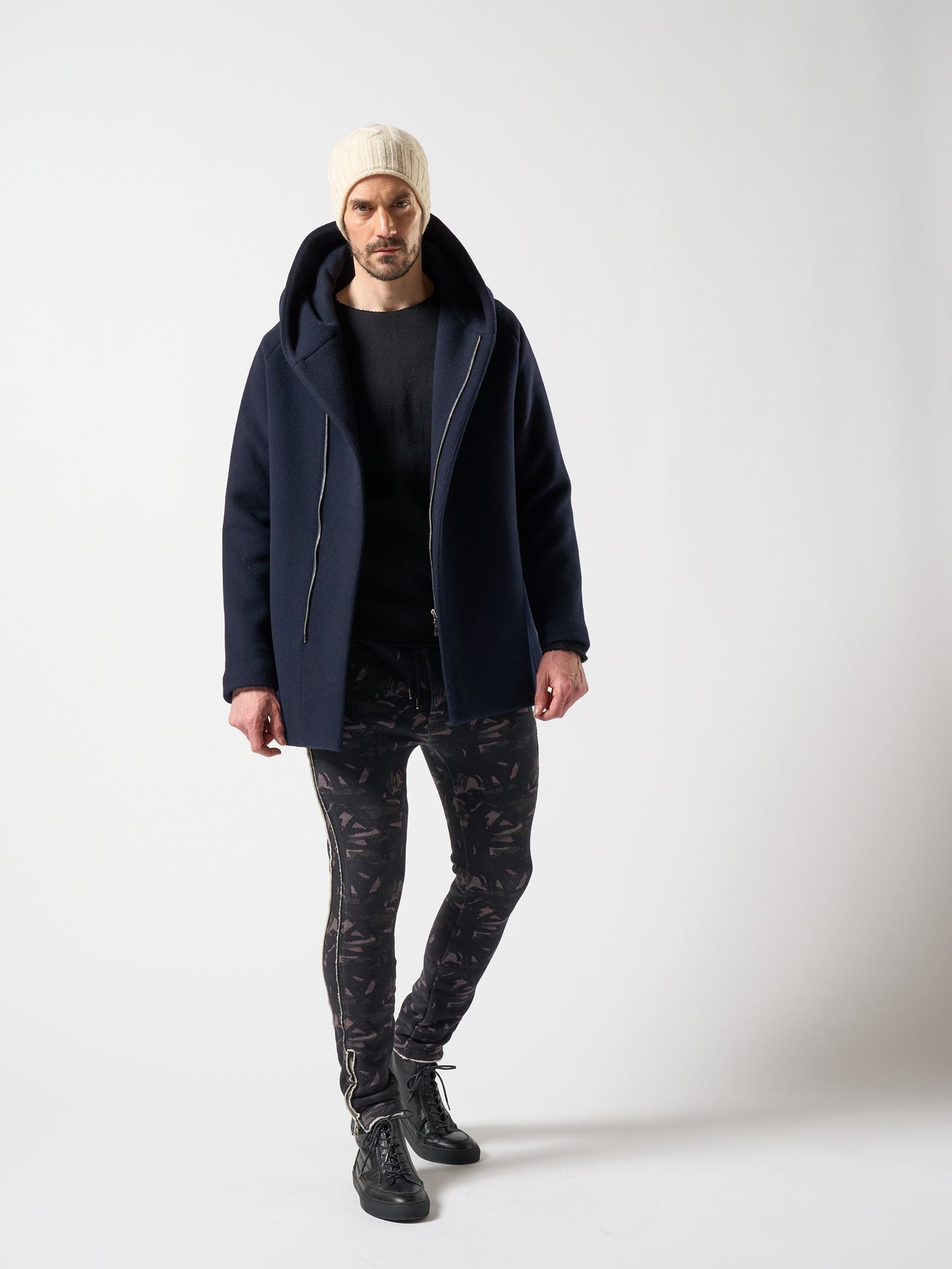 【予約品】 zip witch coat / フーデットコート / ネイビー