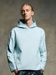 【予約品 9月23日(火) 締切】cut-off pull parker / カットオフ プルパーカー / アイスブルー