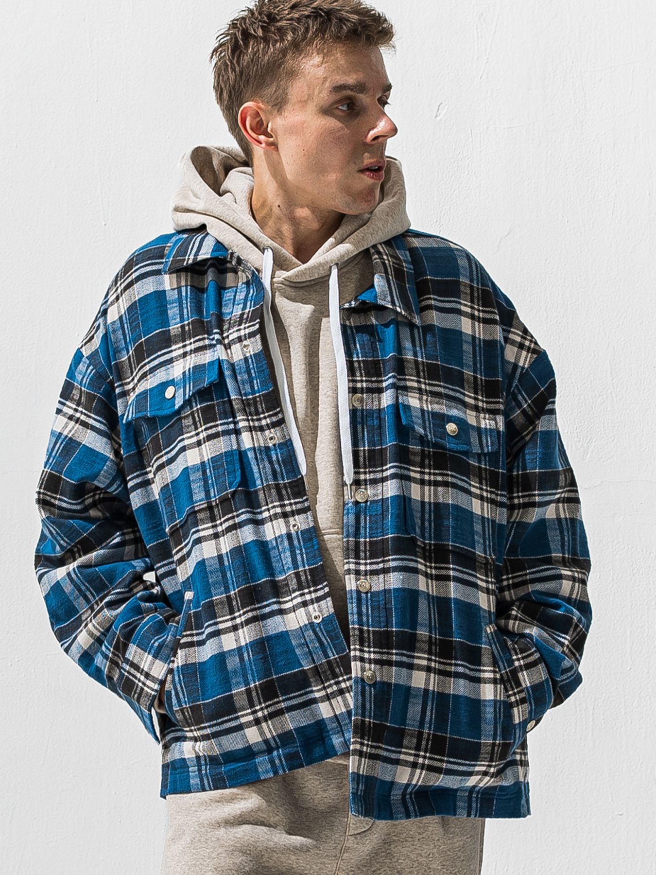 【予約品 9月6日(日) 締切】OLD SLUB CHECK JK / ヴィンテージ ネルジャケット / ブルー