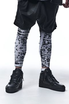 《予約品》 Leggings レギンス BANDANA BEATENJIKU / White×Black 【kiryuyrik】 9月入荷予定