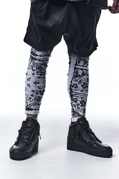 《予約品》 Leggings レギンス BANDANA BEATENJIKU / White×Black 【kiryuyrik】 9月入荷予定