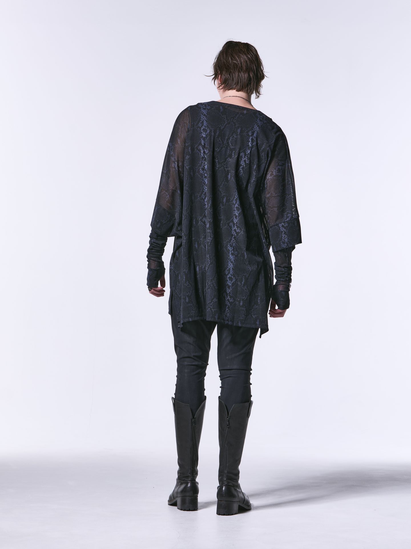 《予約品1月13日 10時締め》 Dolman-T / メッシュ ドルマンTシャツ / ブラックパイソン