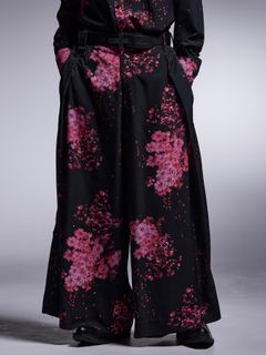 【予約品 7月13日(日) 締切】Wide Tuck Slacks / ワイドタック スラックス / サクラ ブラック&ピンク