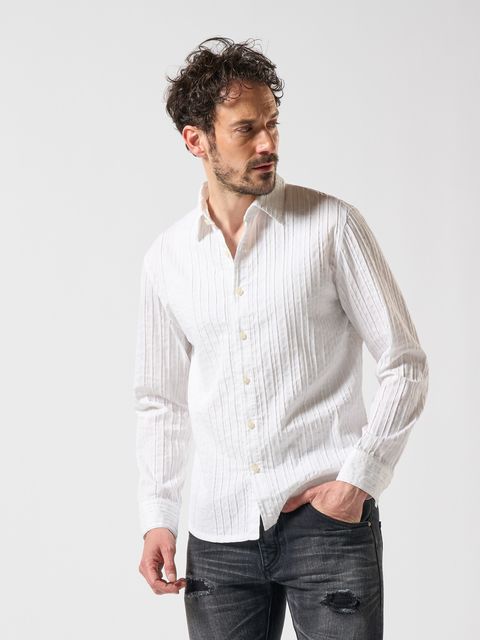 【予約品】 stripe shirt / ストライプシャツ / ホワイト