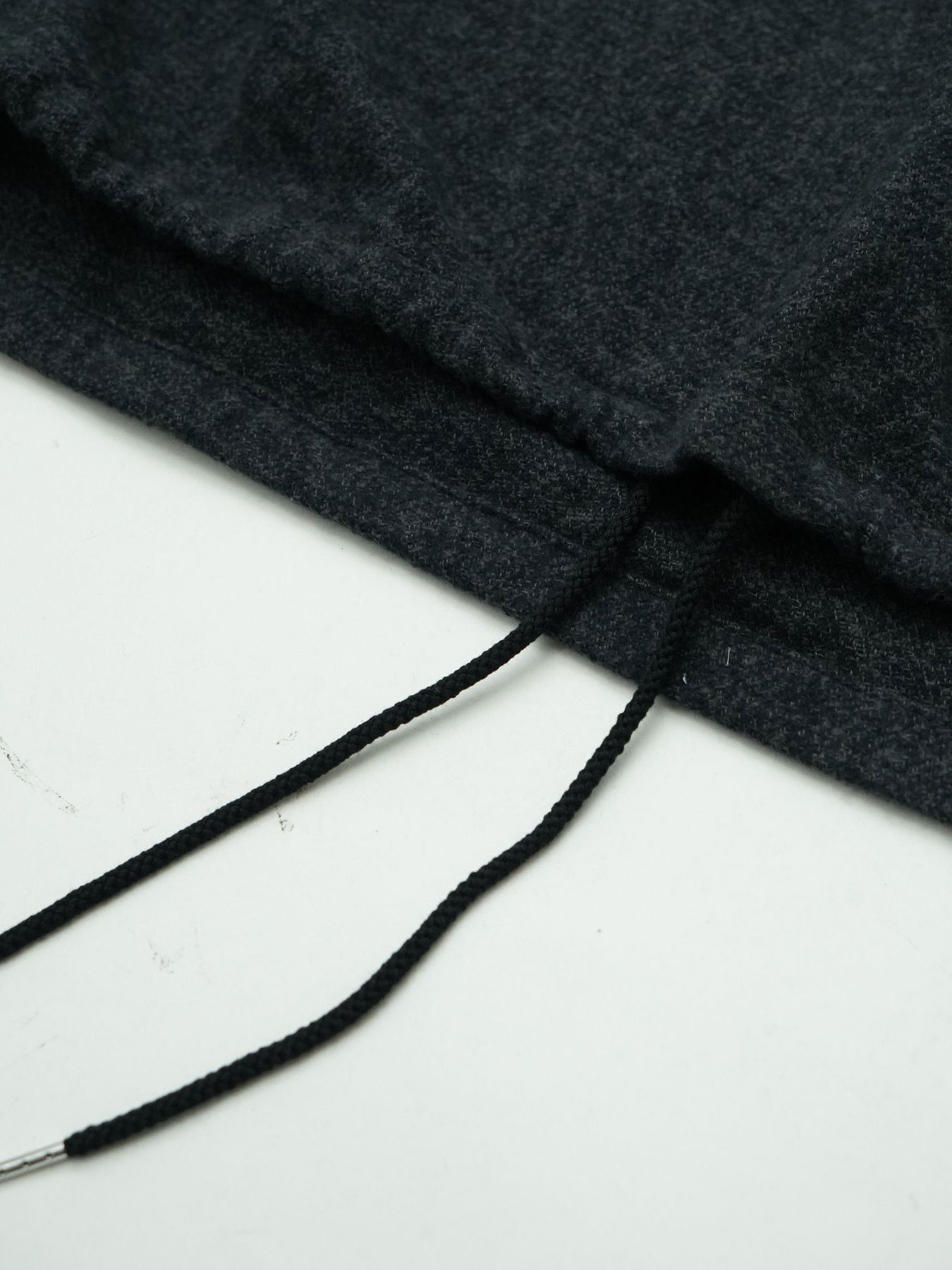 【予約品 】STANDPULL / ジッププルオーバーシャツ / チャコール× ブラック