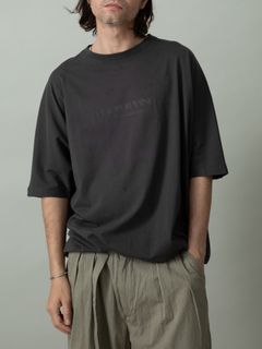 【予約品 2月1日(日) 締切】KITE TEE frocky / フロッキープリント ニットT / チャコール