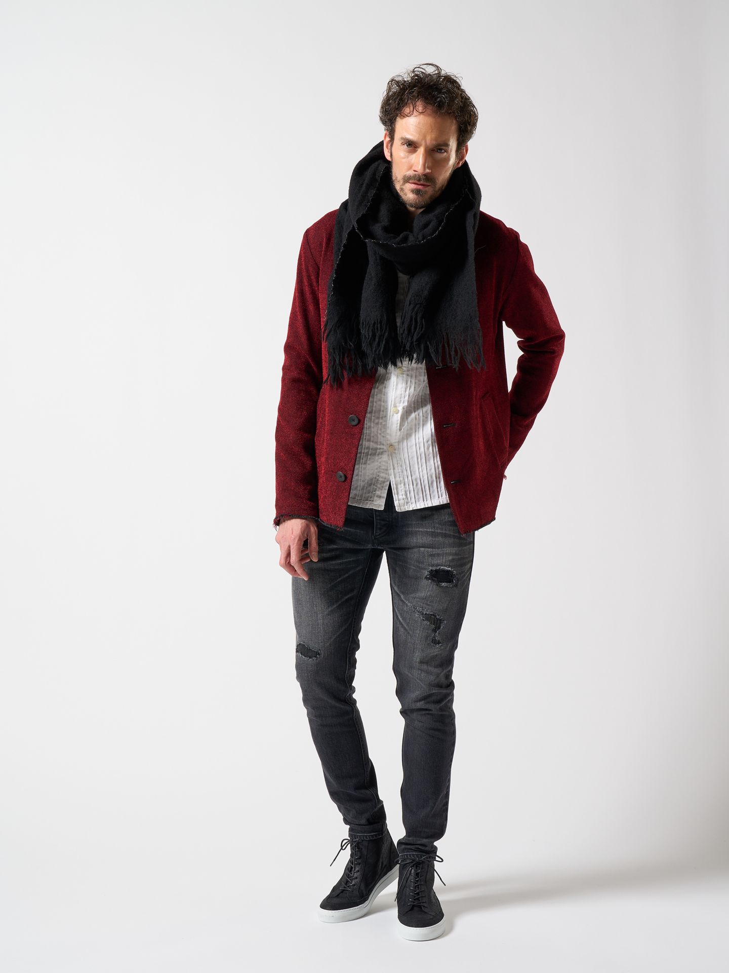 【予約品】 tight straight selvedge denim(used) / タイトストレートデニム / usedブラック