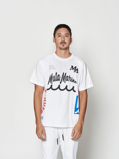 【予約品 】muta Test Print Tee / Tシャツ / ホワイト【Acanthus × muta MARINE】