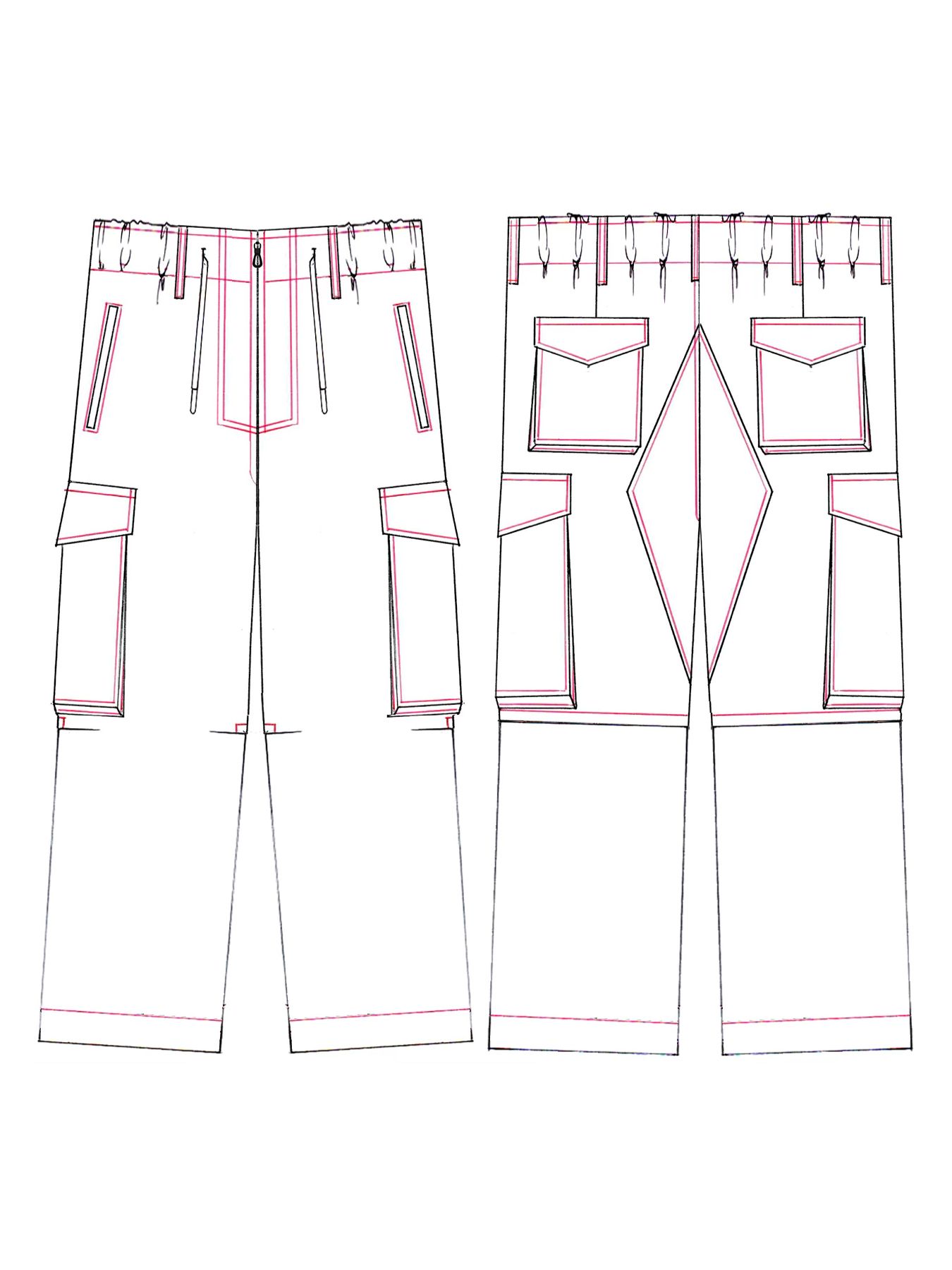 【予約品 5月18日(日) 締切】Cargo Pants / カーゴパンツ / ブラックブーゲンビリア