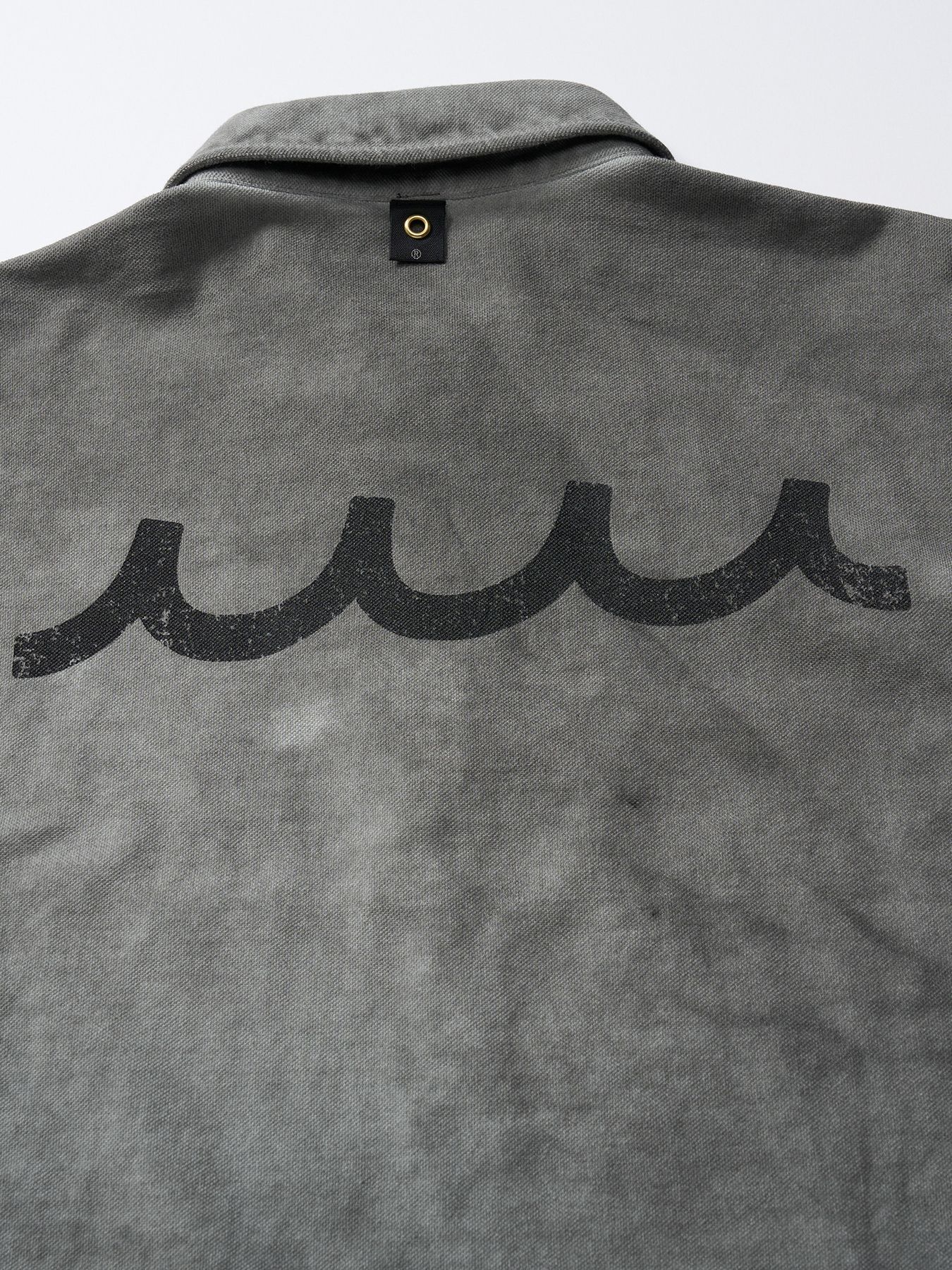 【予約品 1月25日(日) 締切】muta × wjk collection：cut-off polo S/S (printed) / カットオフ ポロ ショートスリーブ / ダークグレー