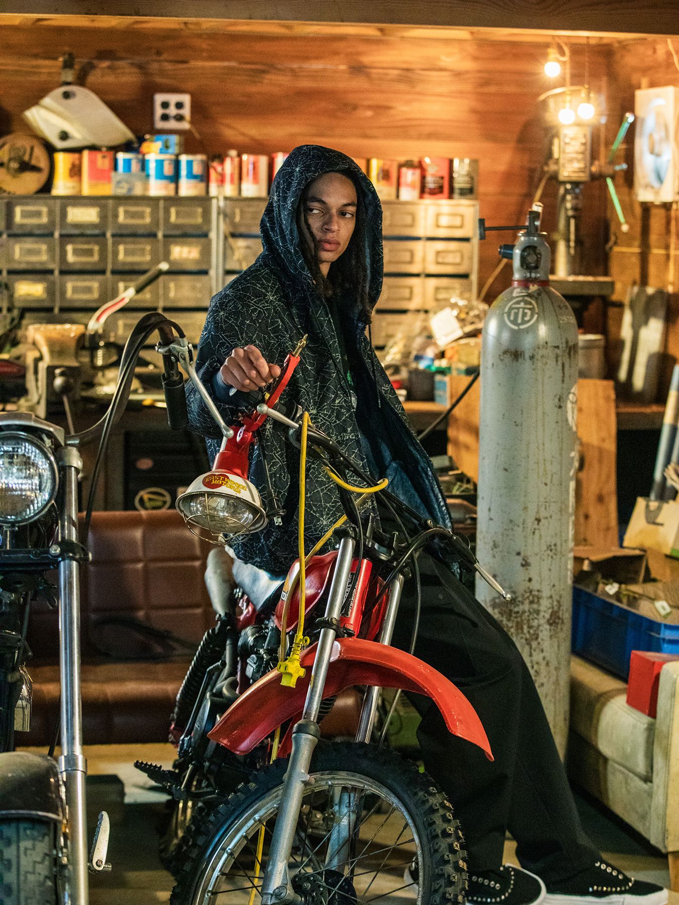 【予約品 3月9日(月) 18:00 締切】SPIDER JAQ HOODIE / リバーシブル スパイダー ジャガード ジップフーディ / ブルー