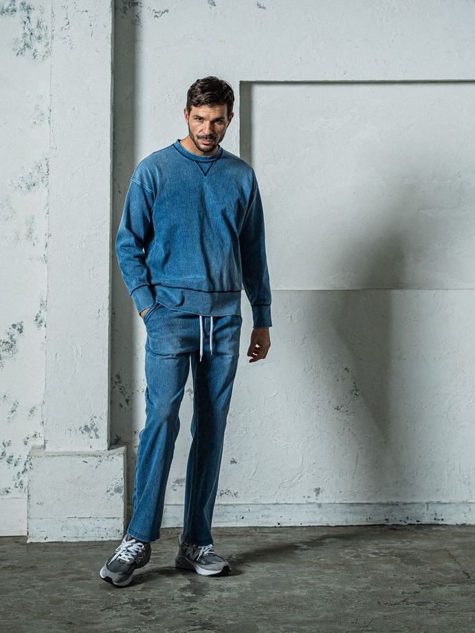 《予約11月17日19時締め》  DENIM JERSEY loose trainer / トレーナー / ライトインディゴ