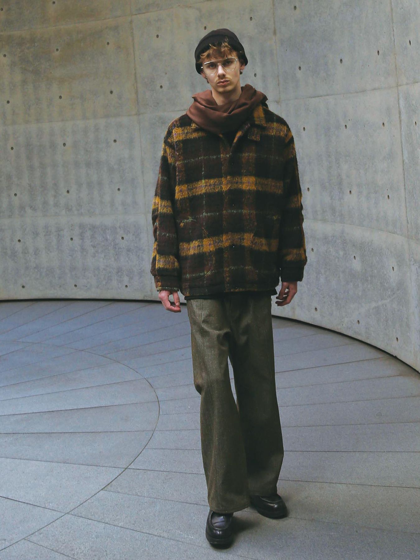 【予約品】WOOLY JKT / ブラウン×マスタード【QUOLT】