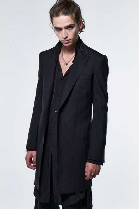 《予約品》スタッズ NailStudsCollarLongJacket / ブラック 【kiryuyrik】 2023年3月以降入荷予定