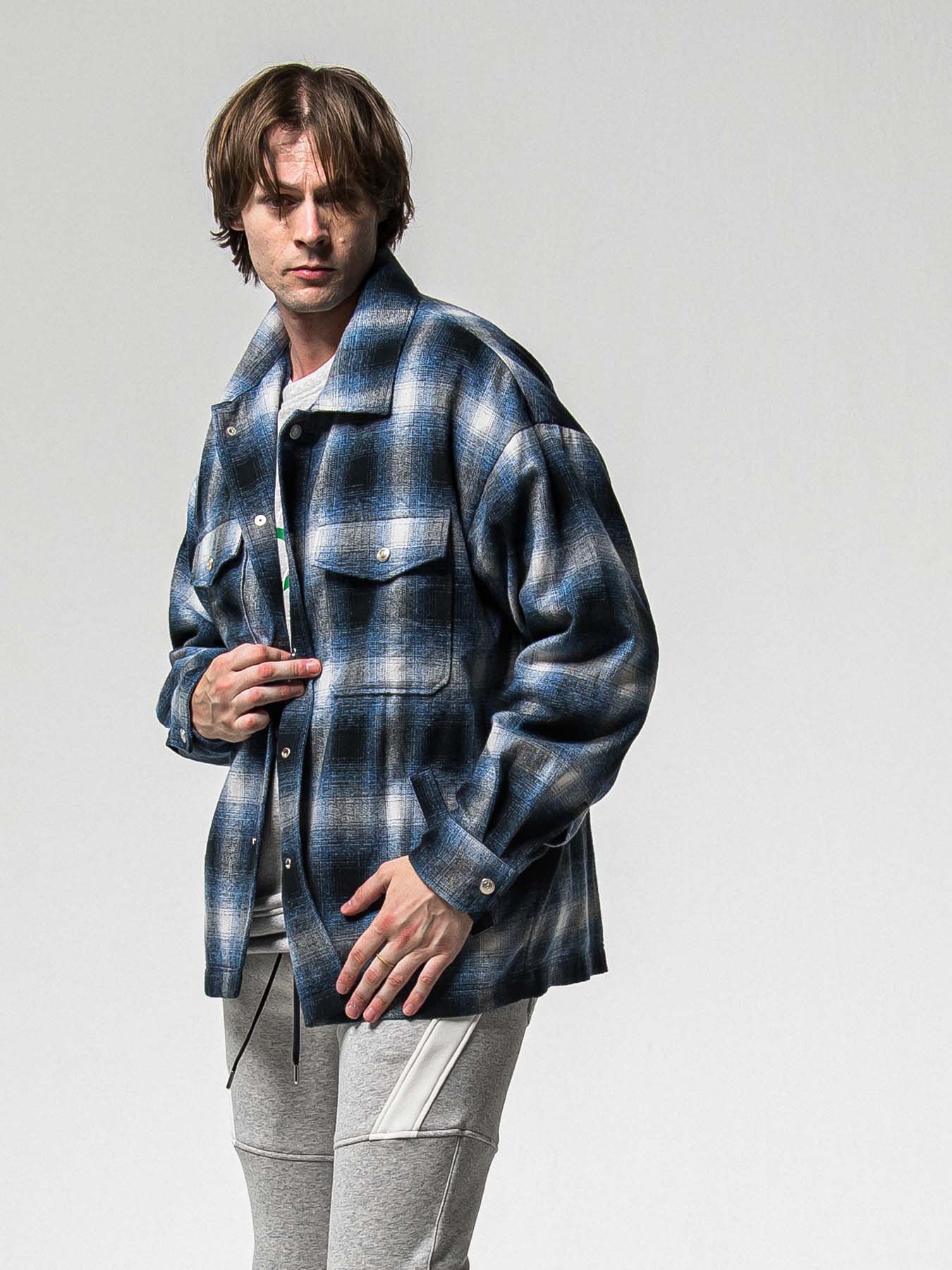 【予約品 8月31日(日) 締切】FLANNEL CHECK JK / フランネルチェック ジャケット / ブルー