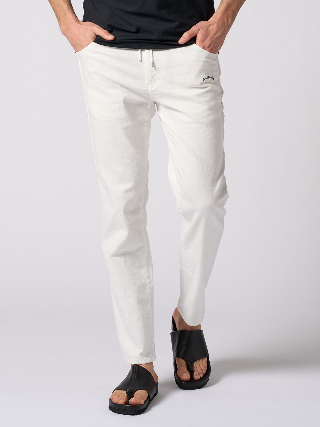 【予約品 1月25日(日) 締切】thin denim easy / シンデニム イージーパンツ / ホワイト