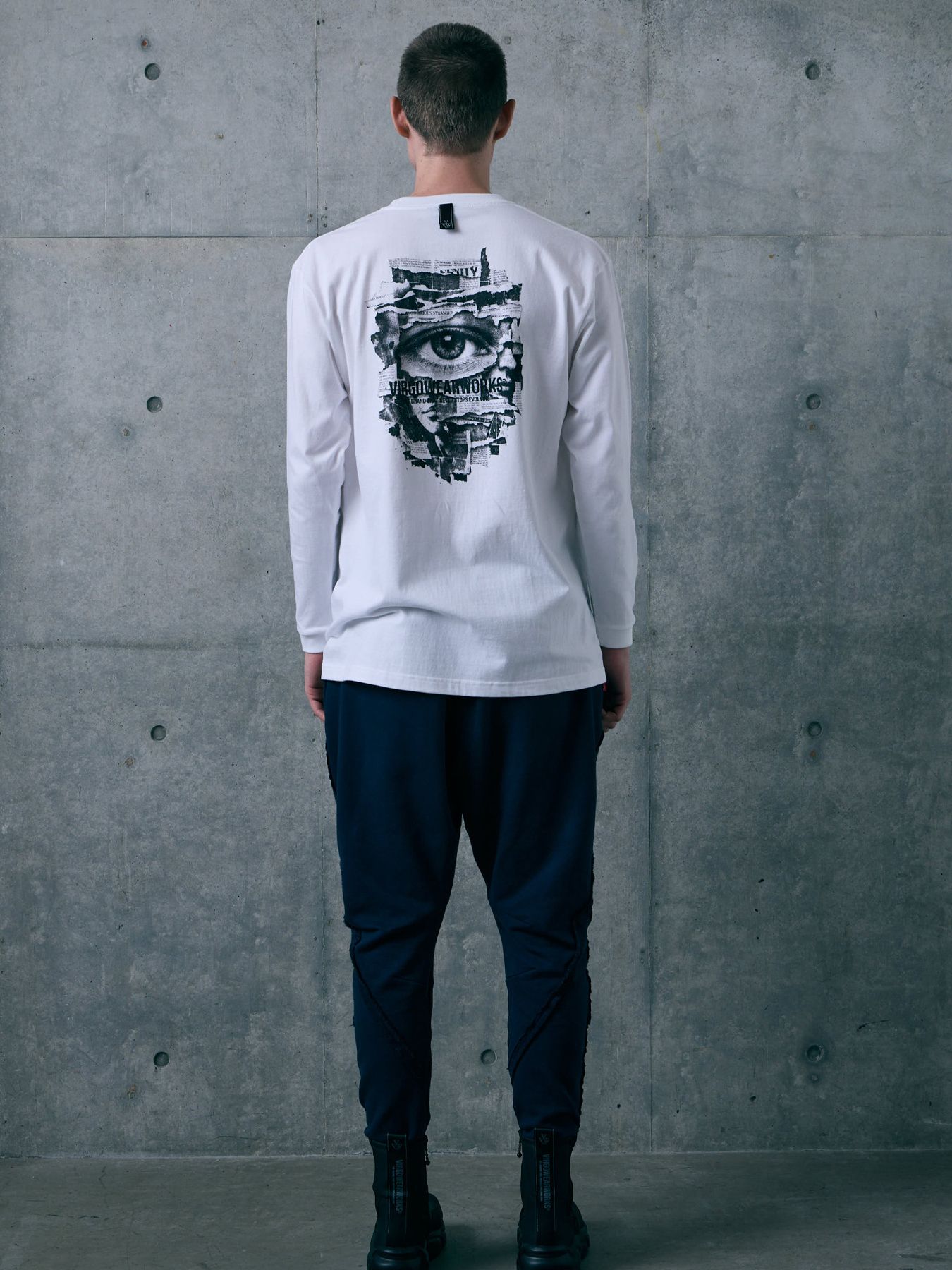 OBSERVER LST / プリント ロングスリーブTシャツ / WHITE
