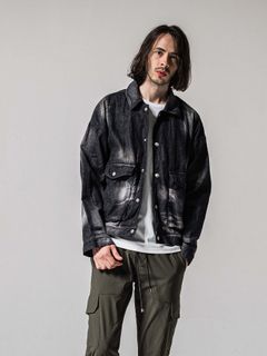 【予約品 11月16日(日) 締切】LDENIM AG FLIGHT JK / ライトデニム ミリタリージャケット / ブラックゴユーズド