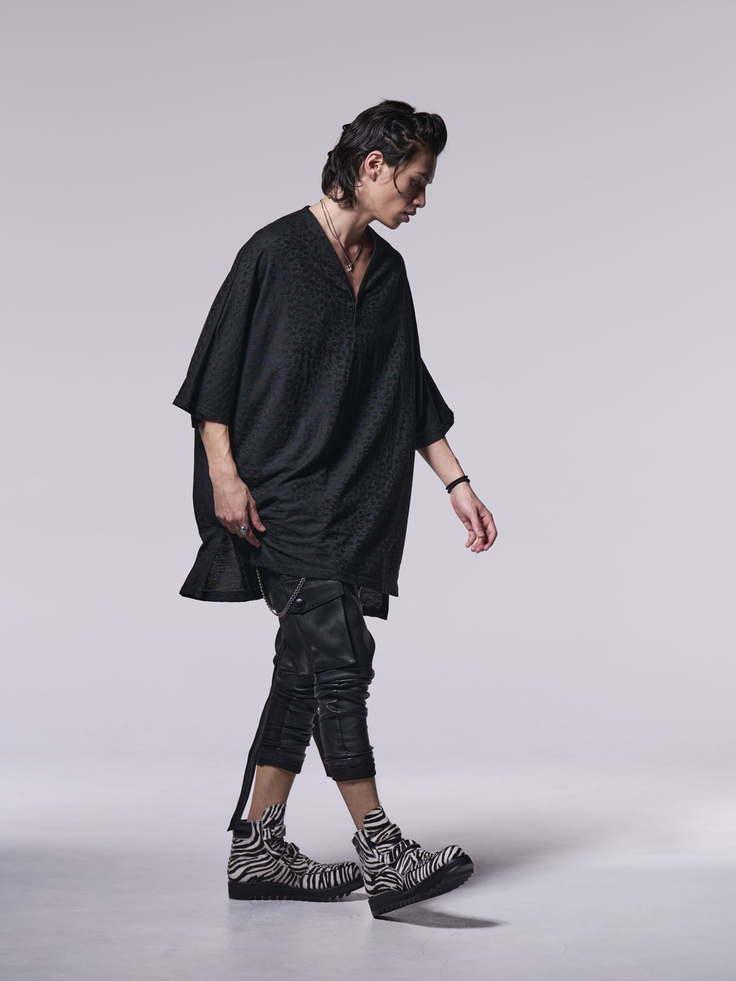《予約品》 Dolman Henry Neck T-Shirt / ドルマンヘンリーネックT / ブラック