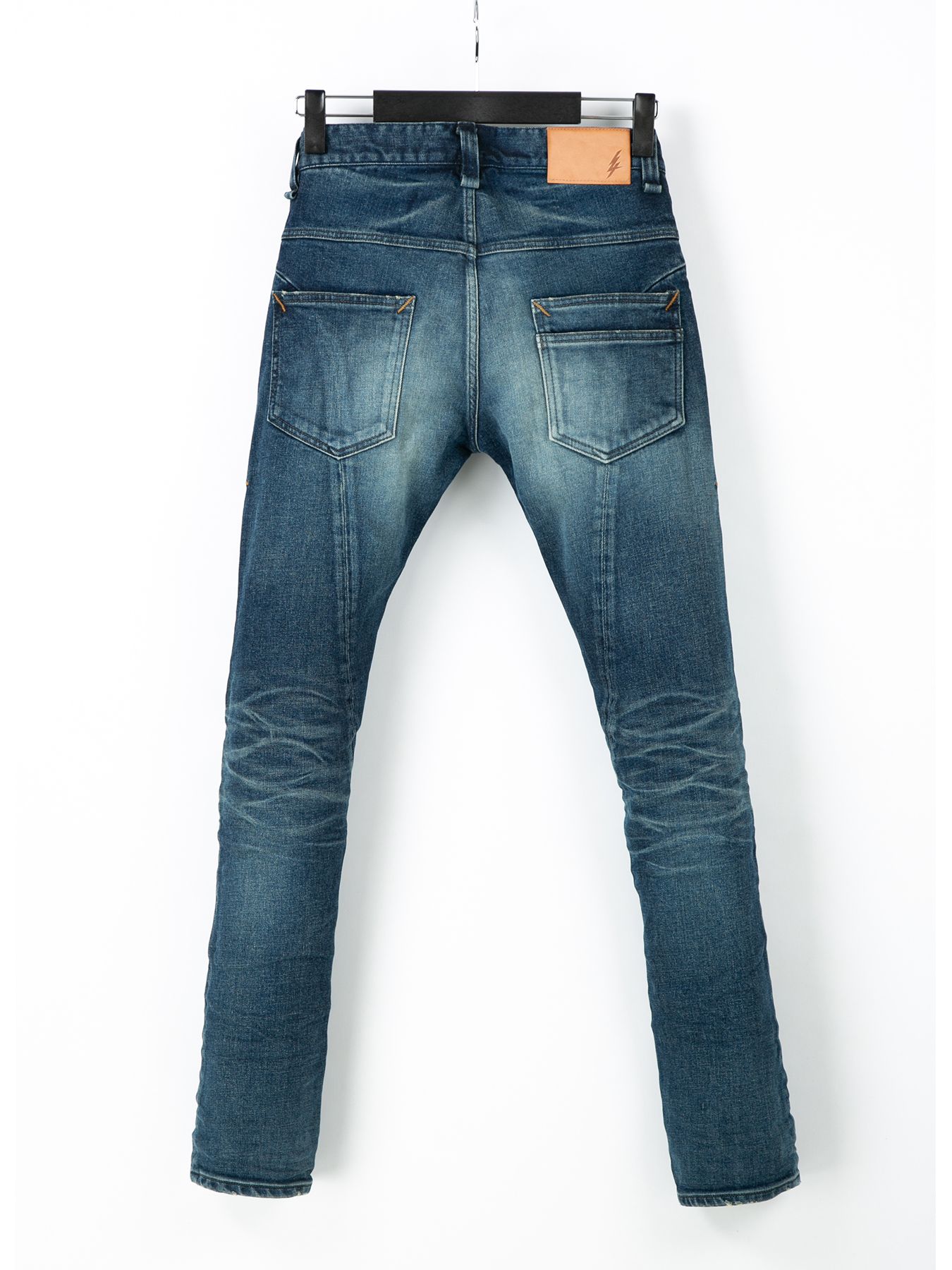 【予約品 10月12日(日) 締切】12.5oz Organic Cotton Stretch Denim Tight Straight Jeans / 12.5oz オーガニックコットン ストレッチデニム タイトストレート  / TIGHT JOE  / インディゴ（ユーズド加工）