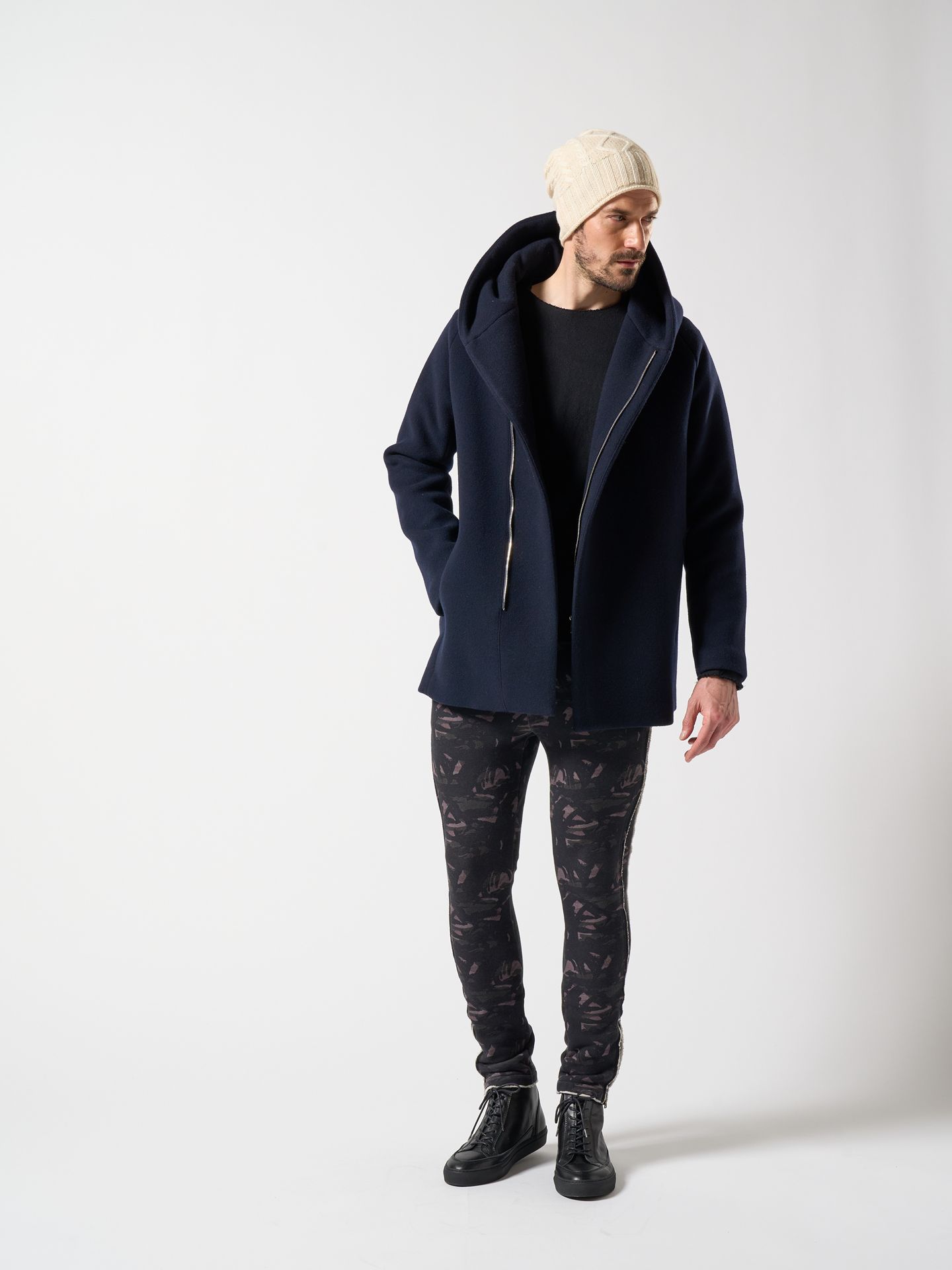 【予約品】 zip witch coat / フーデットコート / ネイビー