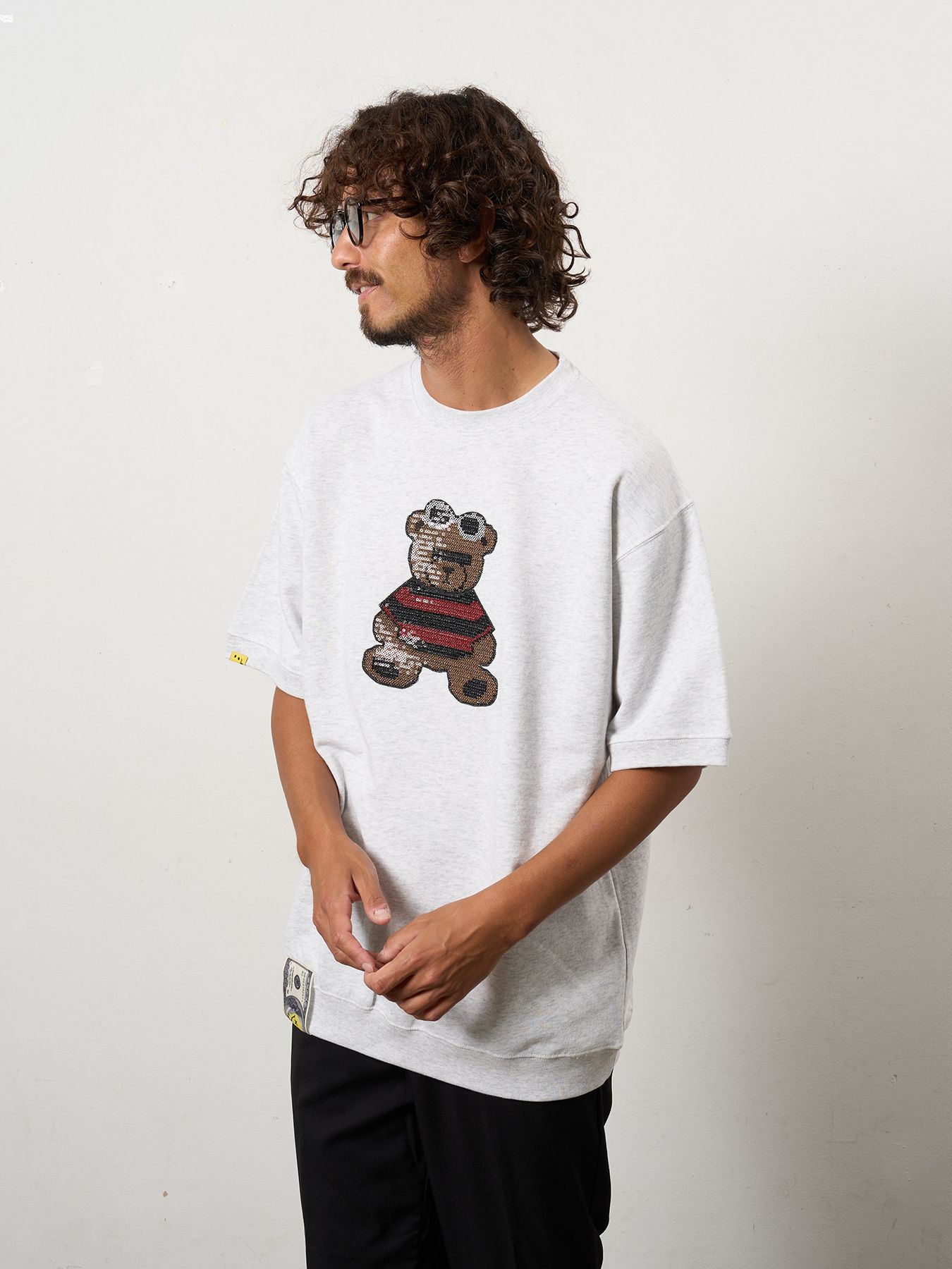 【予約品 10月16日(木) 締切】8ozフレンチテリー カートベアシークイン SSシャツ / アッシュ