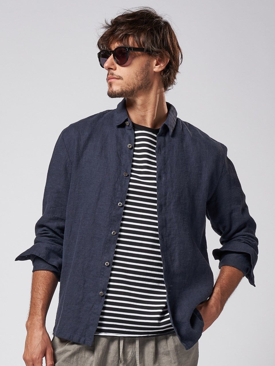 《予約品》 short point collar shirt / カラーシャツ / ネイビー