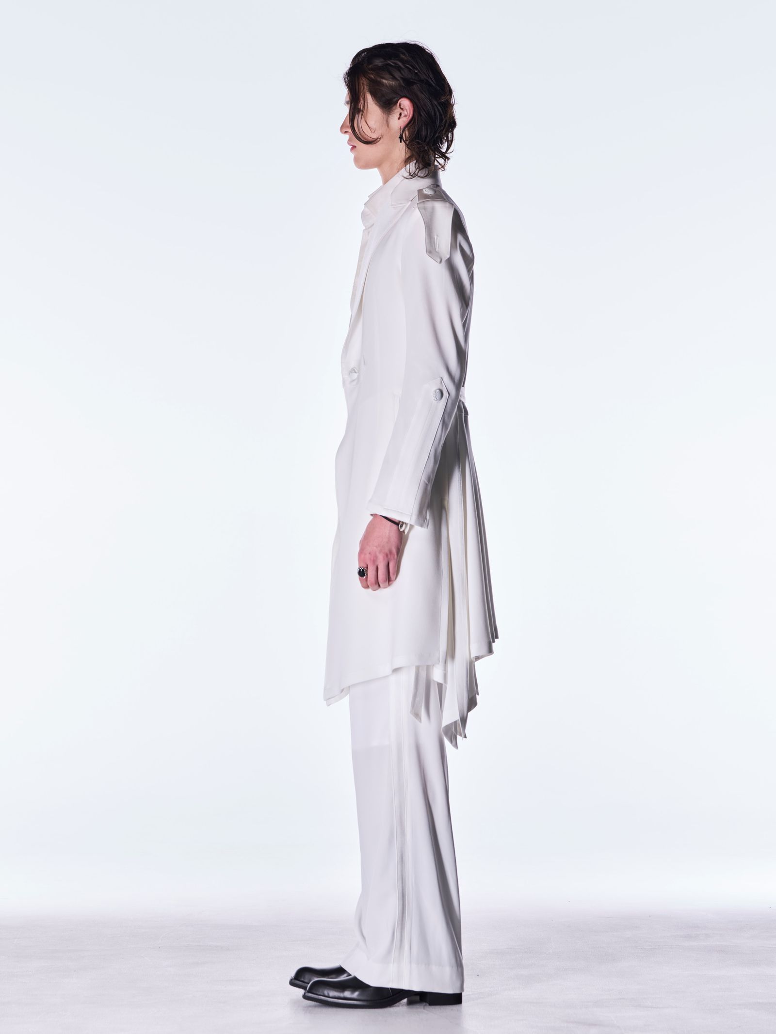 【予約品 6月29日(月) 締切】Back Satin Wide Slacks / ワイドスラックス / ホワイト