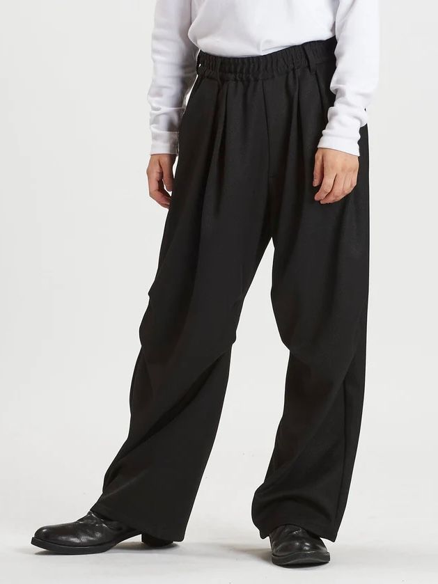 ツータックイージーパラシュートトラウザーズ ブラック【NOID.】