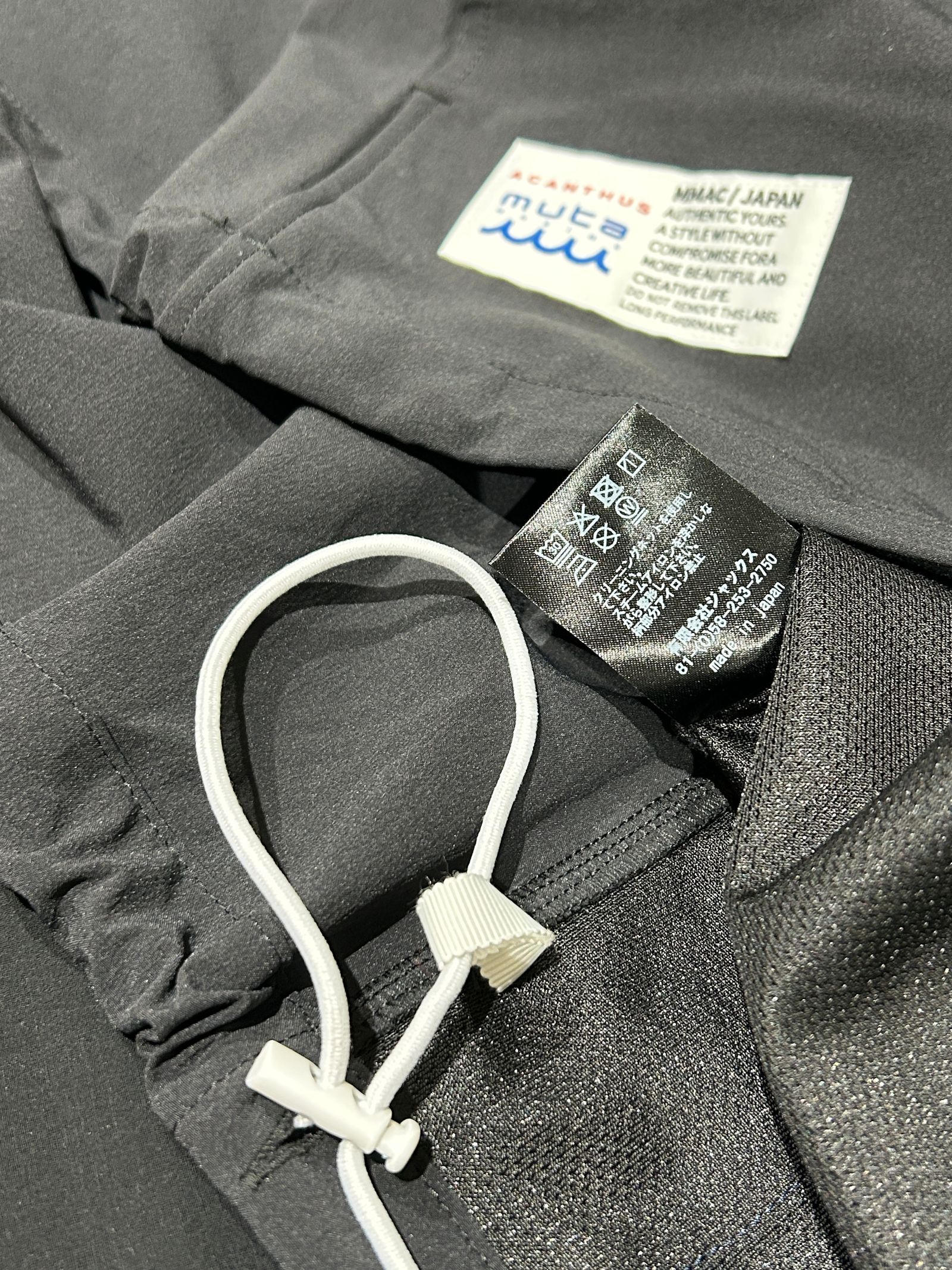 muta Half ZIP S/S Shirt / 撥水加工プルオーバーシャツ / ブラック 【Acanthus×muta】