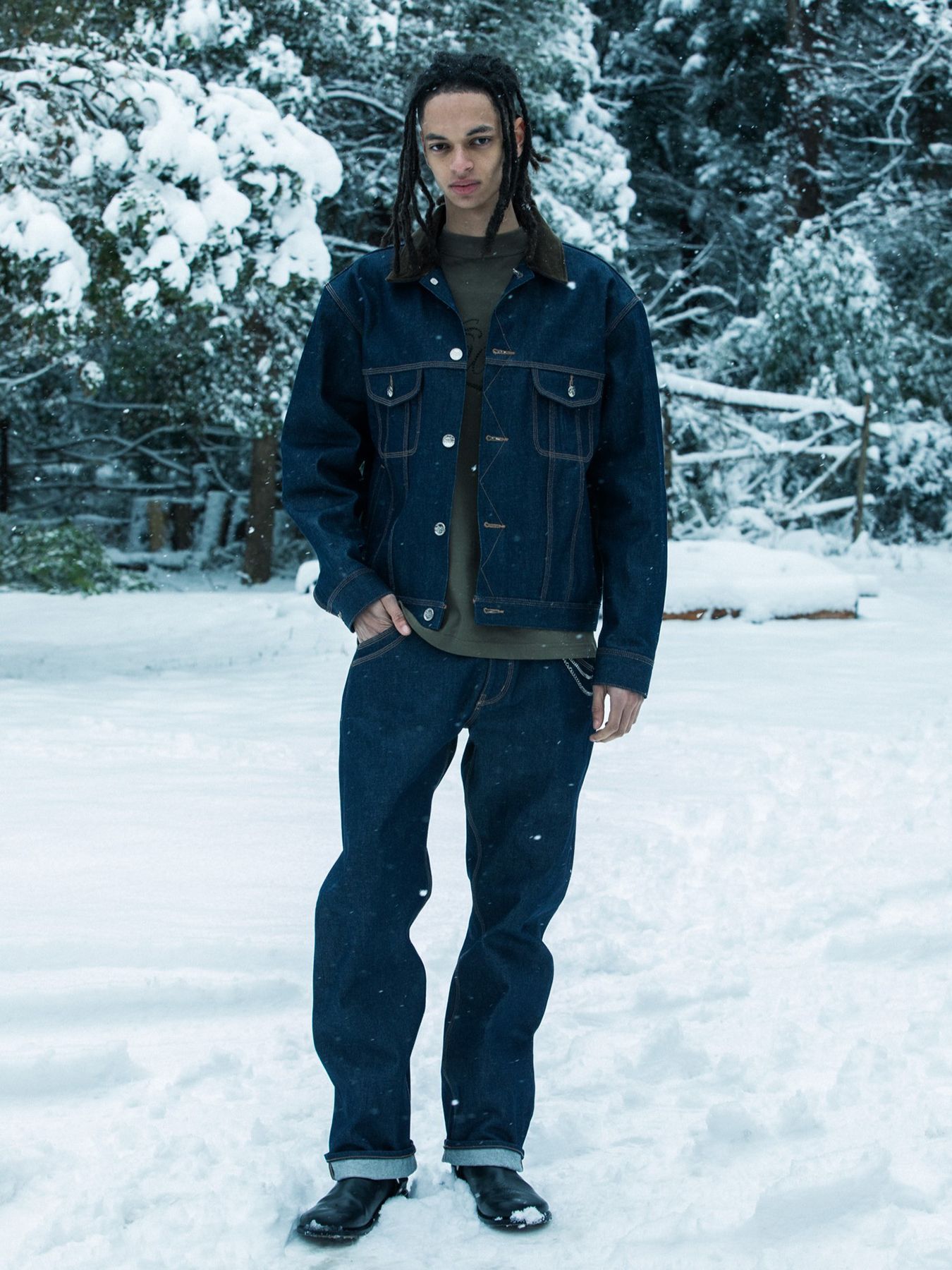 【予約品 3月9日(月) 18:00 締切】VIN/DEN/STR BASIC / ヴィンテージ ストレート デニム パンツ / ブルー