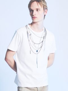 《YArKA × 5351》ネックレス プリント 半袖 Tシャツ / ホワイト【5351 POUR LES HOMMES】